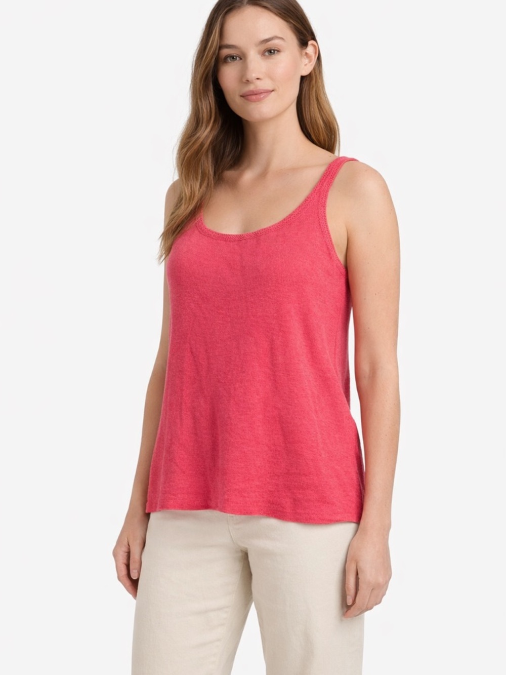 Eileen Fisher Coral Scoop Neck Knit Tank